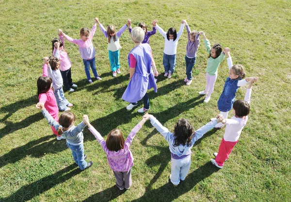 Preschool kids outdoor have fun — Stock Photo, Image