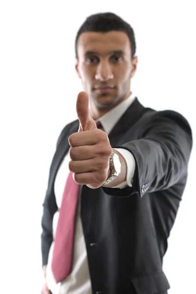 Empresários fazendo seu polegar dizendo OK — Fotografia de Stock