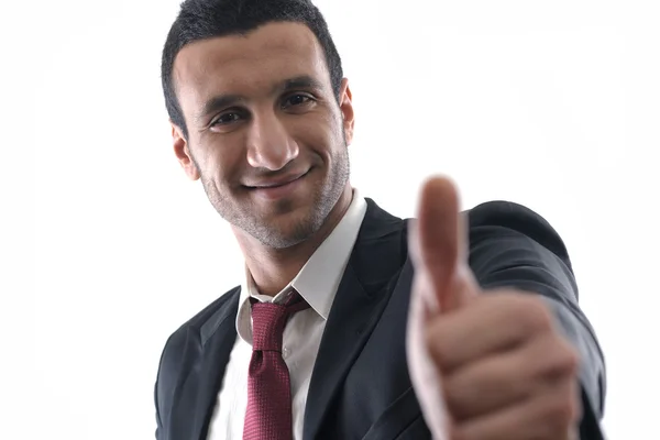 Businessmen making his thumb up saying OK — Stock Photo, Image