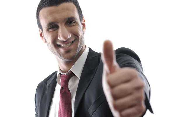 Businessmen making his thumb up saying OK — Stock Photo, Image