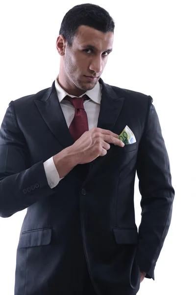 Business man holding money — Stock Photo, Image