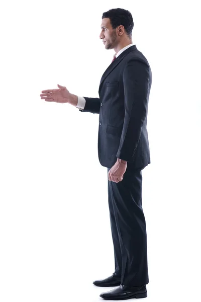 Homem de negócios dando-lhe um aperto de mão — Fotografia de Stock
