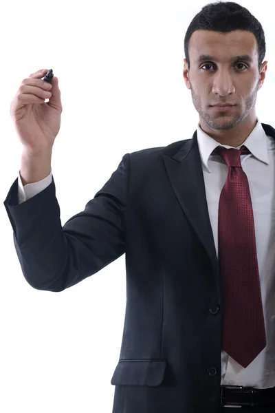 Business man draw with marker on empty space — Stock Photo, Image
