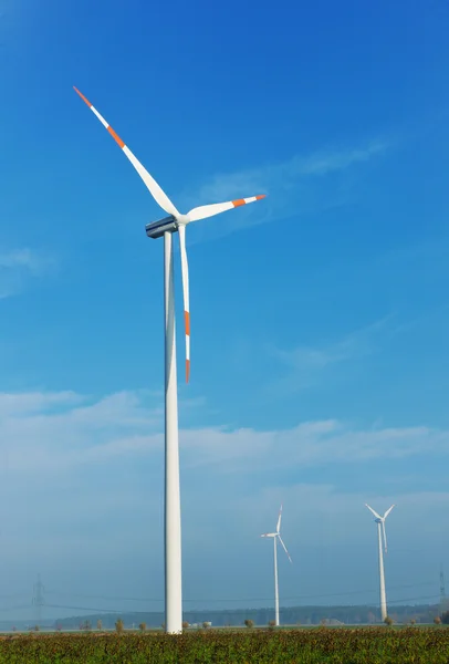 Wind turbine generating eco electricity Royalty Free Stock Images