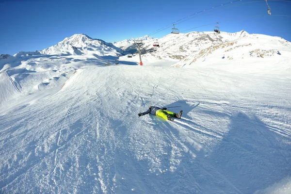 Skiën ongeval — Stockfoto