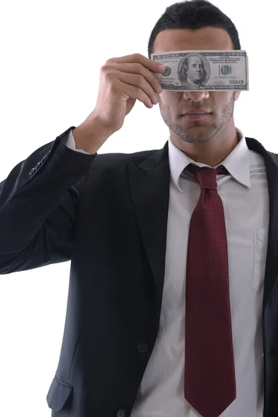 Business man holding money — Stock Photo, Image