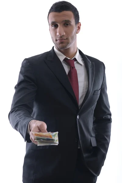 Uomo d'affari in possesso di denaro — Foto Stock