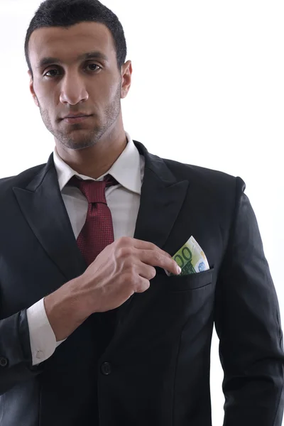 stock image Business man holding money