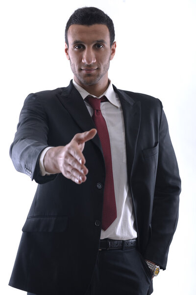 Business man giving you a hand shake