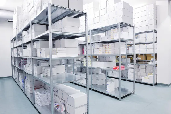 stock image Medical factory supplies storage indoor