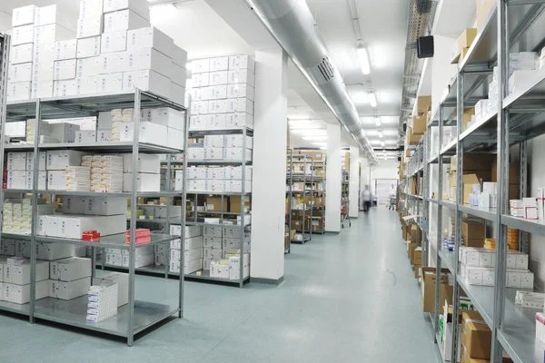 Fábrica médica suministros almacenamiento interior — Foto de Stock