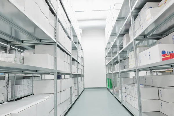 Medical factory supplies storage indoor — Stock Photo, Image
