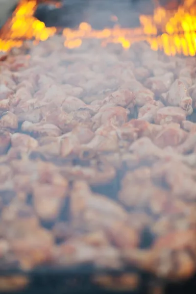 Churrasco com churrasqueira de frango — Fotografia de Stock