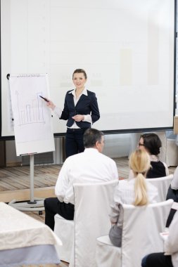 Business woman giving presentation