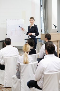 Business woman giving presentation