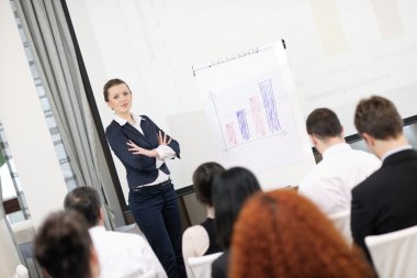 Business woman giving presentation