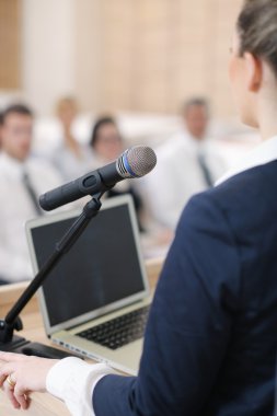 Business woman giving presentation