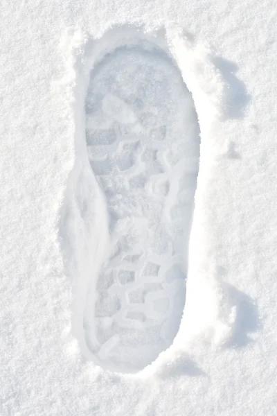 Voetafdruk op sneeuw — Stockfoto