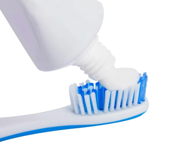 歯磨き粉付き歯ブラシ — ストック写真
