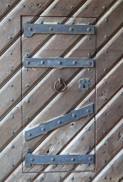 Zamknięte drzwi drewniane — Zdjęcie stockowe