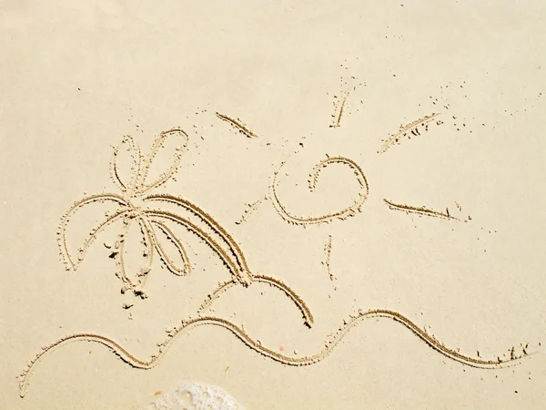 砂の上に描画 — ストック写真