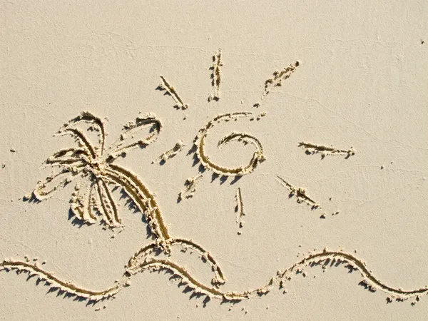 Рисование на песке — стоковое фото