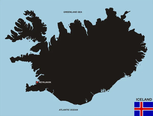 İzlanda Haritası — Stok fotoğraf