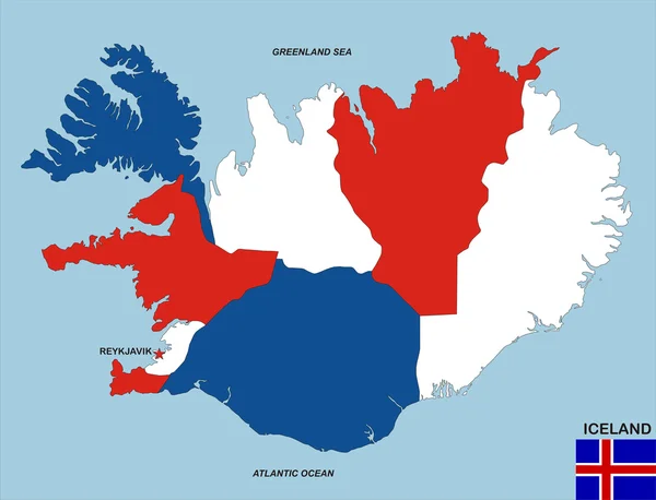 아이슬란드 지도 — 스톡 사진