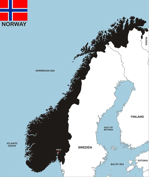 Νορβηγία χάρτη — Φωτογραφία Αρχείου