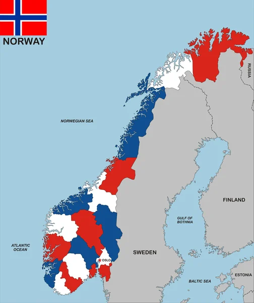 Noruega mapa — Foto de Stock