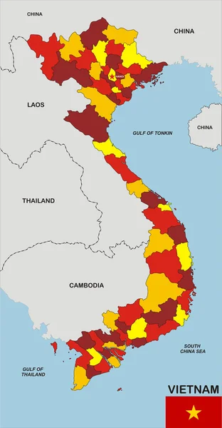 Vietnam Mapa —  Fotos de Stock