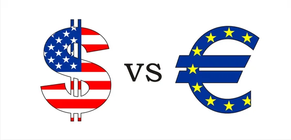 Dollar gegen Euro — Stockfoto