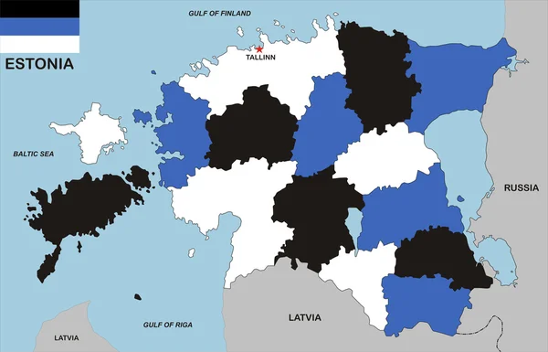 Estonia Mapa —  Fotos de Stock