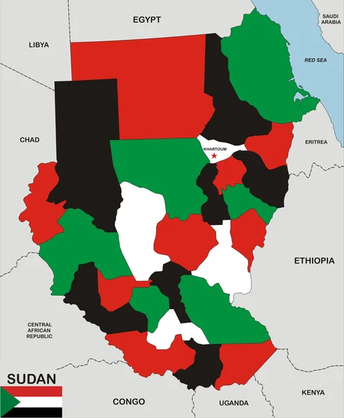 Mapa do Sudão — Fotografia de Stock