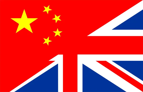 UK Čína vlajka — Stock fotografie