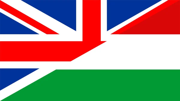 Flaga Wielkiej Brytanii Węgry — Zdjęcie stockowe