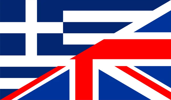 Vlajka Řecko UK — Stock fotografie