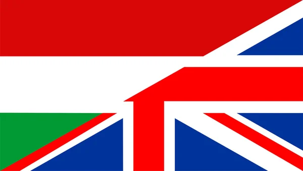 Verenigd Koninkrijk Hongarije vlag — Stockfoto