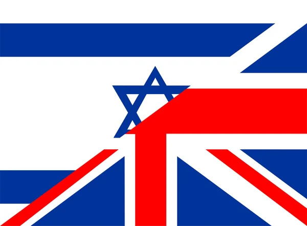 Verenigd Koninkrijk Israël vlag — Stockfoto