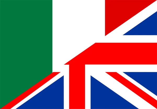 Великобританії прапор Італії — стокове фото