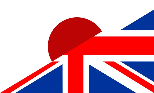 英国日本国旗 — 图库照片