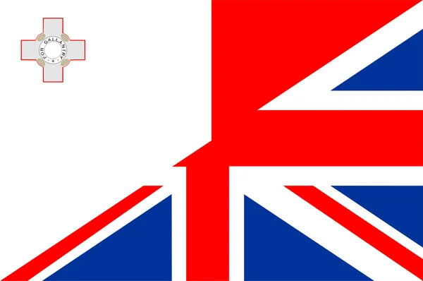 Ηνωμένο Βασίλειο σημαία Μάλτας — Stock fotografie