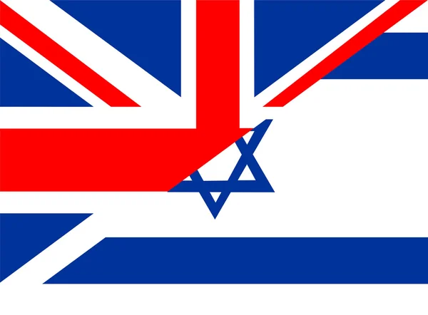 Flaga Wielkiej Brytanii Izraela — Zdjęcie stockowe