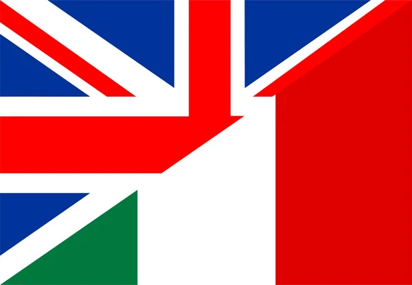 Verenigd Koninkrijk Italië vlag — Stockfoto