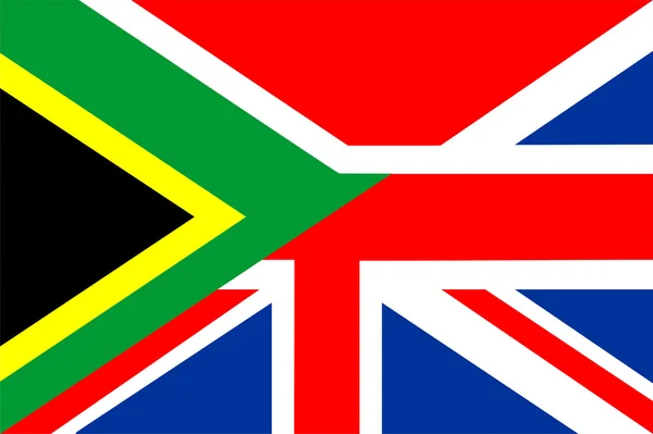 Dél-afrikai Köztársaság Egyesült Királyság lobogója — Stock Fotó