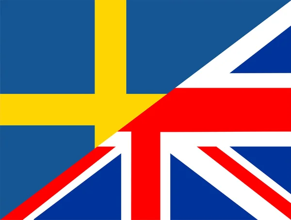 Zweden Verenigd Koninkrijk vlag — Stockfoto