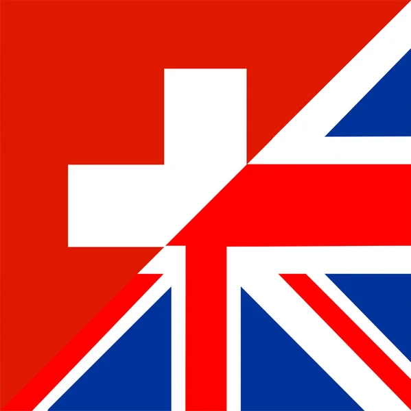 Suíça bandeira do Reino Unido — Fotografia de Stock
