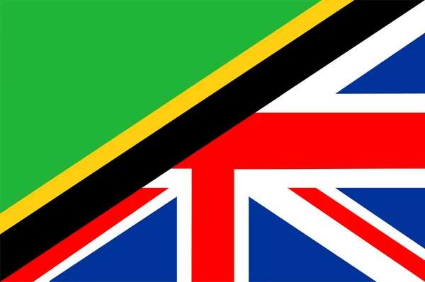 Vlag van Tanzania Verenigd Koninkrijk — Stockfoto