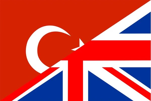 Τουρκία σημαία Ηνωμένου Βασιλείου — Φωτογραφία Αρχείου