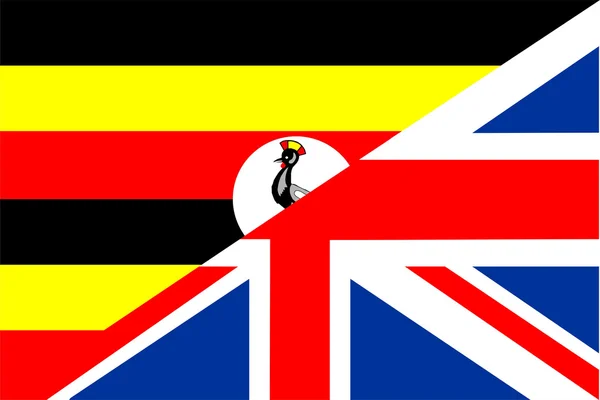 Uganda İngiltere bayrağı — Stockfoto